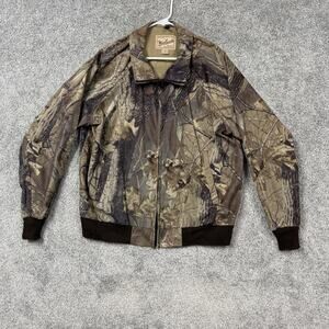 VTG 90s Woolrich Hunting Jacket Mens L Realtree Hardwoods Camo Bomber USA Made